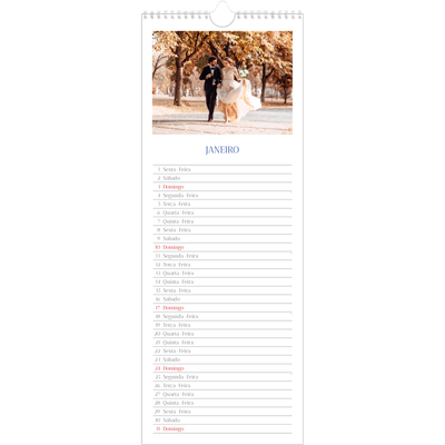 Calendário fino  — Clássico cobalto [Janeiro]