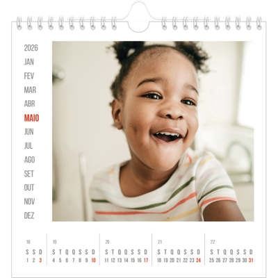 Calendário quadrado — Destaques vermelhos [capa]