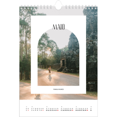 Calendário fotográfico A4 — O arco aberto [Maio]