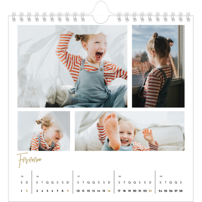 Calendário quadrado — Texto para rabiscar [Fevereiro]