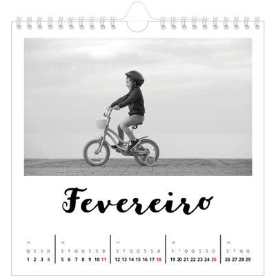 Calendário quadrado — Escrito à mão [Fevereiro]