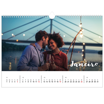 Calendário fotográfico horizontal A3 — Script simples