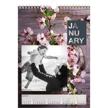 Calendário fotográfico A4 — Bloco data