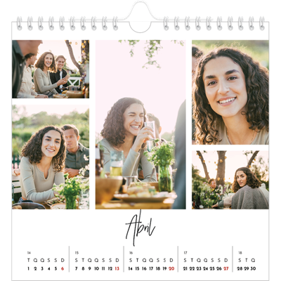 Calendário quadrado — Arranjos fotográficos [Abril]