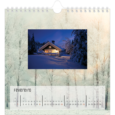 Calendário quadrado — Regresso à natureza [Fevereiro]