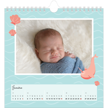 Calendário fotográfico quadrado — Animais bonitos