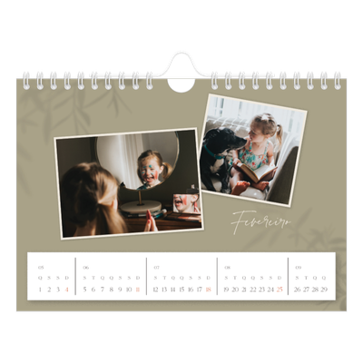 Calendário A5 horizontal — Com os pés no chão [Fevereiro]