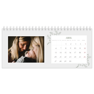 Calendários de mesa — Flores desenhadas à mão [Abril]