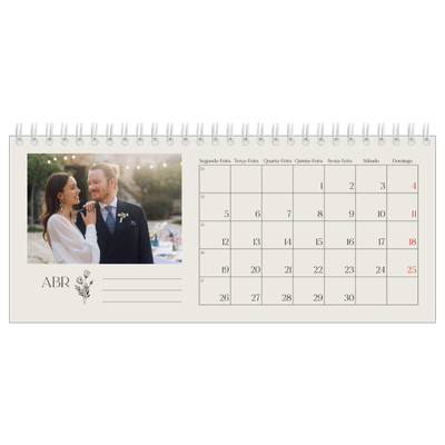 Calendários de mesa — Iniciais em flor [Abril]
