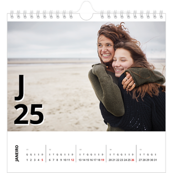 Calendário fotográfico quadrado — Estilo de carta