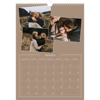 Calendário fotográfico A3 — Recordações criadas