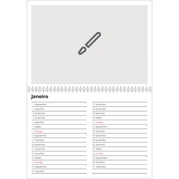 Calendário fotográfico duplo A4 — Desenhe o seu próprio produto