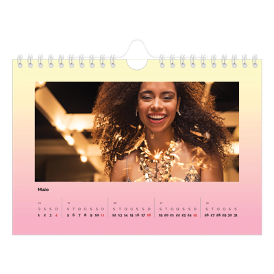 Calendário A5 horizontal — Tons pastel [capa]