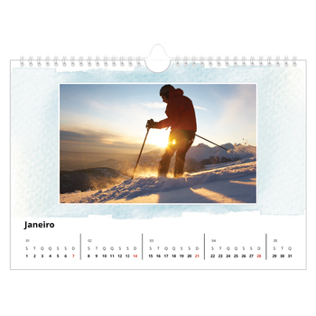 Calendário de Fotografias A4 Paisagem — Fundos de aquarela