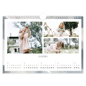 Calendário de Fotografias A4 Paisagem — Efeito de pincel