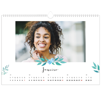 Calendário fotográfico horizontal A3 — Ilustrações de flores