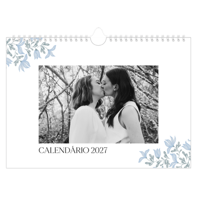 Calendário A4 horizontal — Floral elegante [capa]