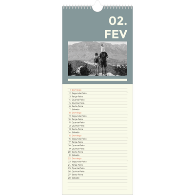 Calendário fino  — Contemporâneo arrojado [Fevereiro]