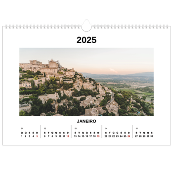 Calendário fotográfico horizontal A3 — Fotografia simples
