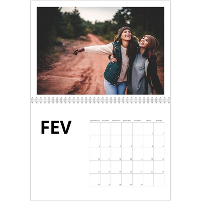 Calendário A4 duplo — White space [Fevereiro]