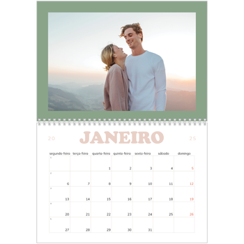 Calendário fotográfico duplo A4 — Molduras retro
