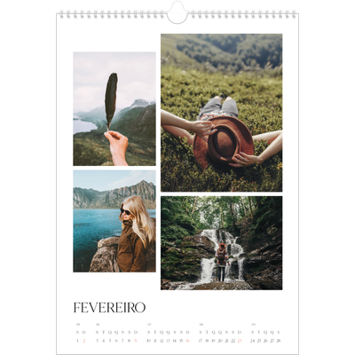 Calendário A3 — Pôr do sol surfista [Fevereiro]