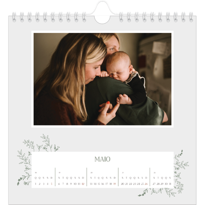 Calendário quadrado — Flores desenhadas à mão [capa]