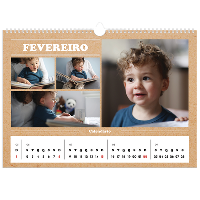 Calendário A3 Horizontal — O editorial deste ano [Fevereiro]