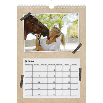 Calendário fotográfico A4 — Fita adesiva para trabalhos manuais
