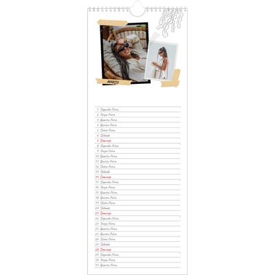 Calendário fino  — Estilo de álbum de recortes [Março]