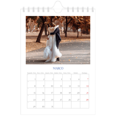 Calendário A5 — Clássico cobalto [Março]