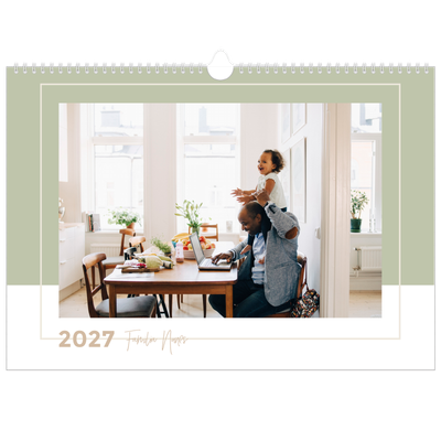 Calendário de família horizontal A3 — Molduras em tons de terra Planner - Família de 3 [capa]