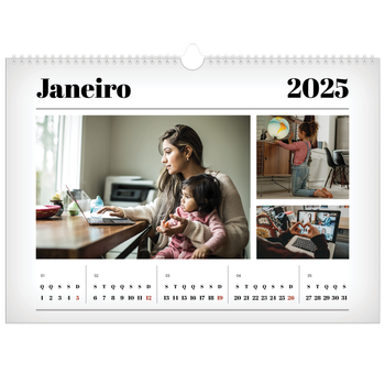 Calendário fotográfico horizontal A3 — A sair da prensa