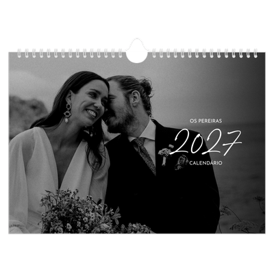 Calendário A4 horizontal — Escrita elegante [capa]
