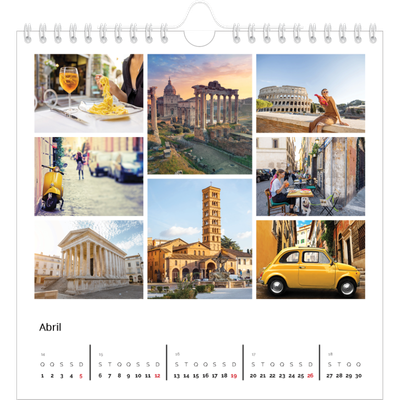 Calendário quadrado — Moldura [Abril]