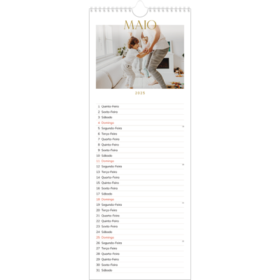 Calendário fino  — Texto dourado grande [capa]