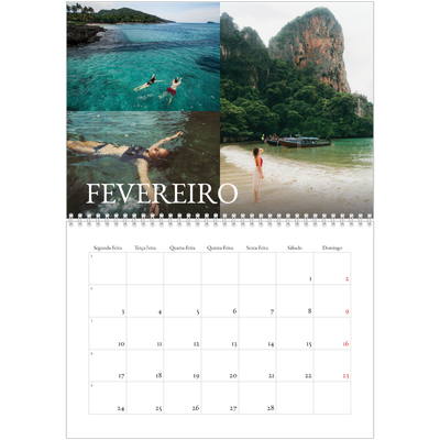 Calendário A4 duplo — Serifa simples [Fevereiro]