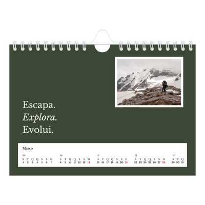 Calendário A5 horizontal — Terra editorial [Março]