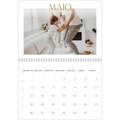 Calendário A4 duplo — Texto dourado grande [capa]