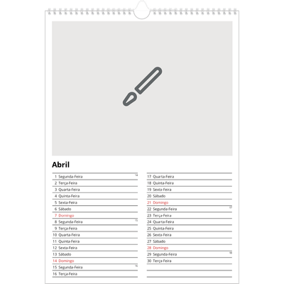 Calendário A3 — Desenhe o seu próprio produto [Abril]