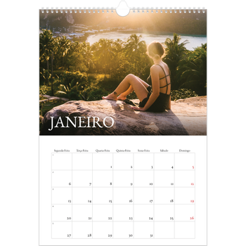 Calendário fotográfico A3 — Serifa simples