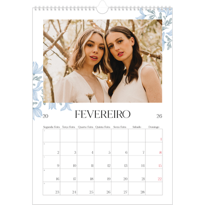 Calendário A3 — Floral elegante [Fevereiro]