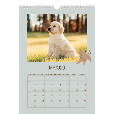 Calendário fotográfico A4 — Cãozinho brincalhão [Março]
