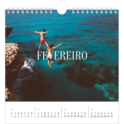 Calendário quadrado — Escapadinha infinita [Fevereiro]