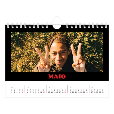 Calendário A5 horizontal — Tipo divertido [capa]