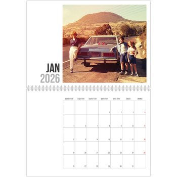 Calendário fotográfico duplo A4 — Texto abreviado