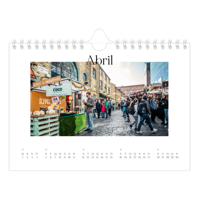 Calendário A5 horizontal — O meu diário de viagem [Abril]
