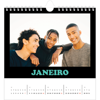 Calendário fotográfico quadrado — Tipo divertido