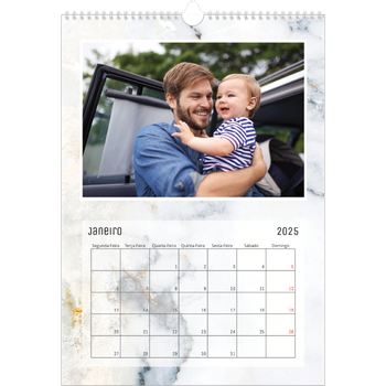 Calendário fotográfico A4 — Fundos em mármore