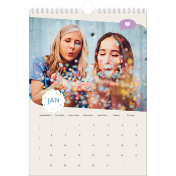 Calendário fotográfico A4 — Aniversário icónico